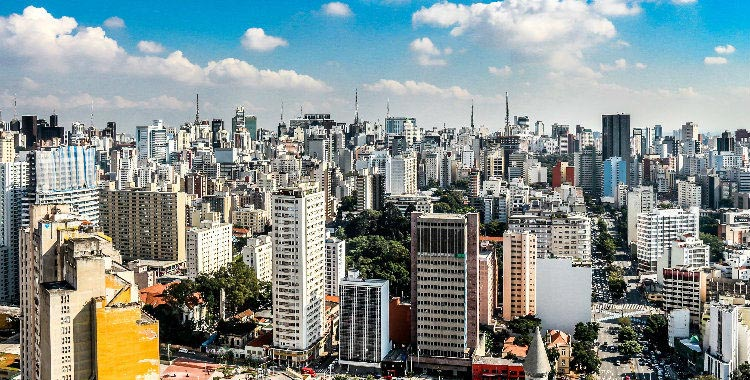 Vista aérea de edifícios